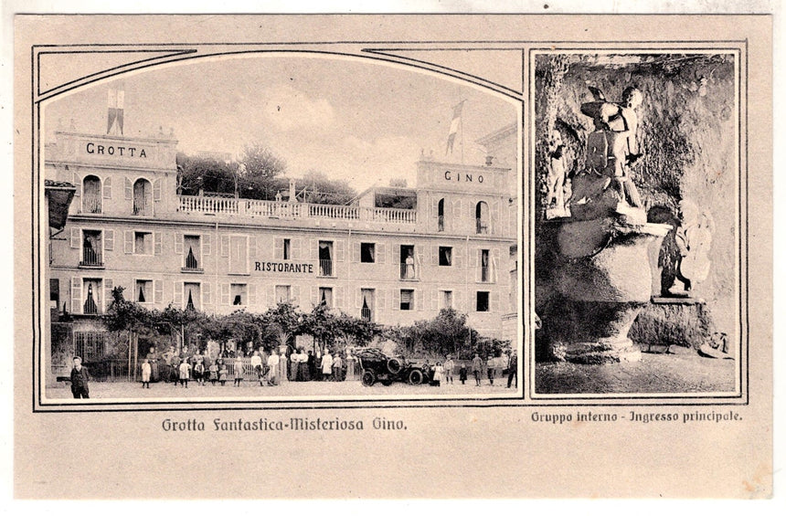 Cartolina antica Grotta fantastica Misteriosa ristorante