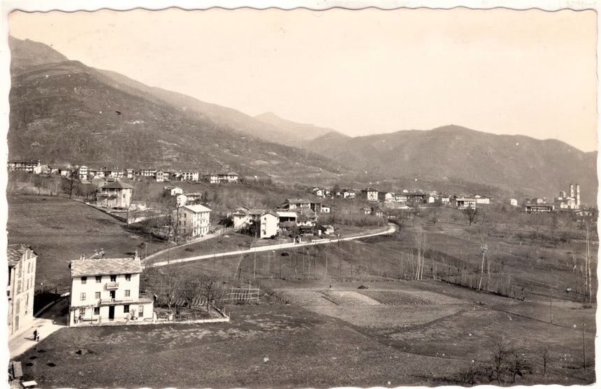 Cartolina antica Coazze panorama e santuario del Selvaggio