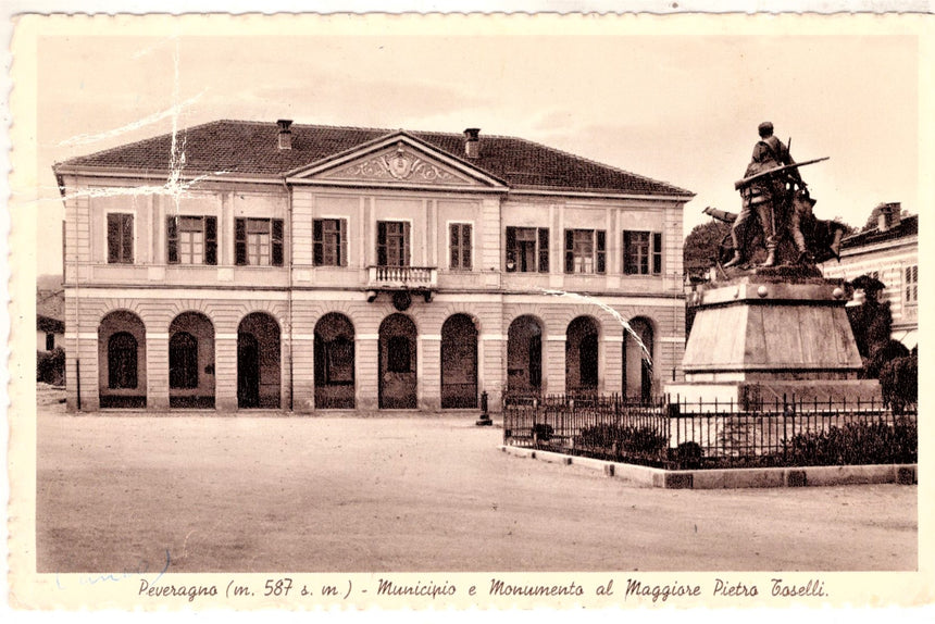 Cartolina antica Peveragno il municipio