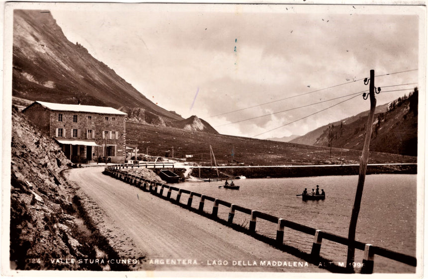 Cartolina antica Valle Stura Argentera lago della Maddalena