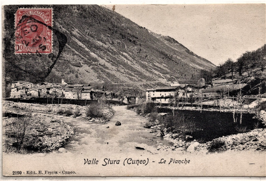 Cartolina antica Valle Stura Le Pianche Cuneo