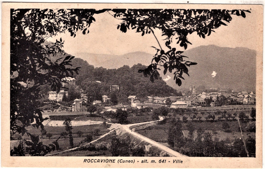 Cartolina antica Roccavione panorama Cuneo