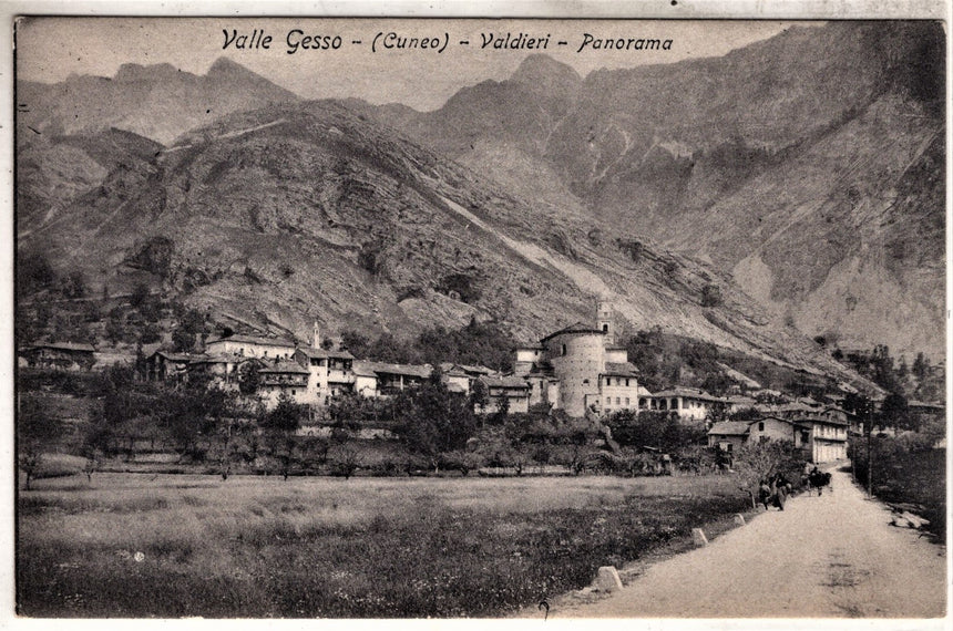 Cartolina antica Valle Gesso Valdieri panorama Cuneo