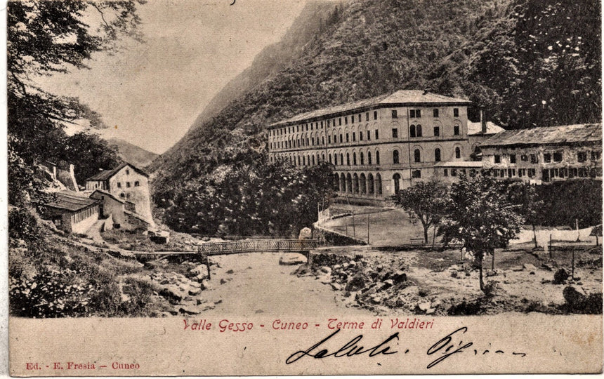 Cartolina antica Valle Gesso Terme di Valdieri Cuneo