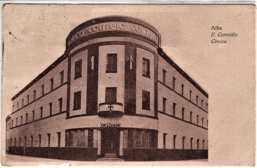 Cartolina antica Alba il Convitto collegio Civico Cuneo