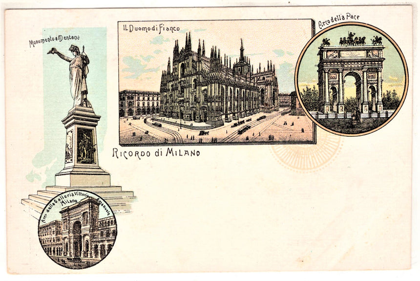 Cartolina antica Ricordo di Milano