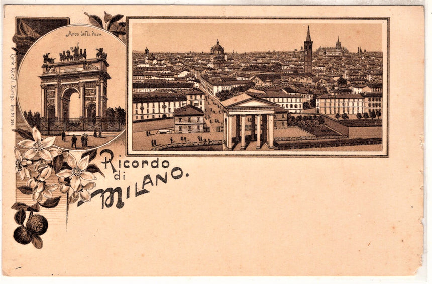 Cartolina antica Ricordo di Milano