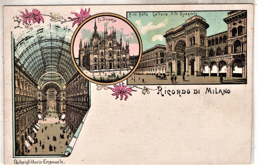 Cartolina antica Ricordo di Milano