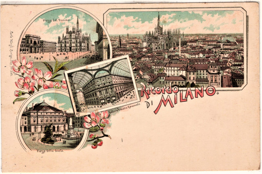 Cartolina antica Ricordo di Milano