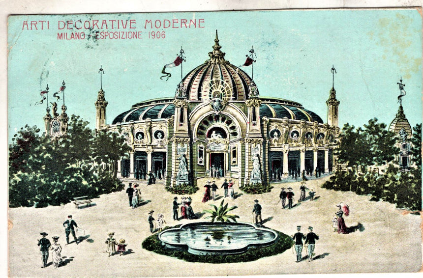 Cartolina antica Milano esposizione del 1906