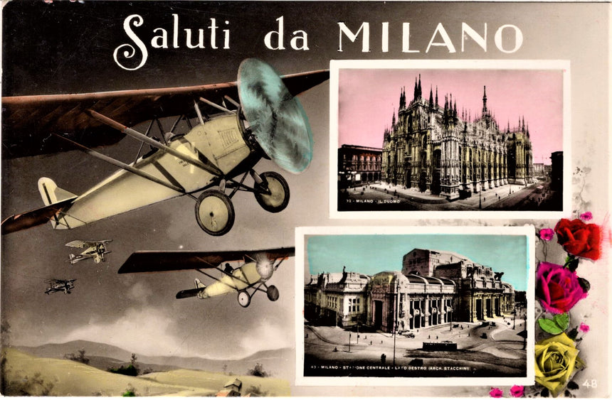 Cartolina antica Saluti da Milano