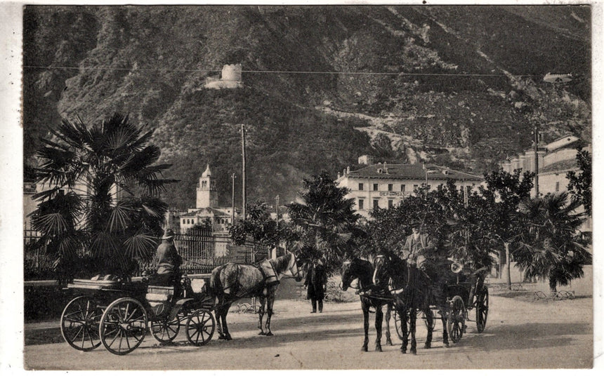 Cartolina antica Trento Riva Garda viale stazione