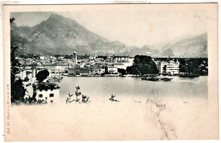 Cartolina antica Trento Riva Garda panorama