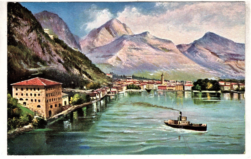 Cartolina antica Trento Riva Garda panorama