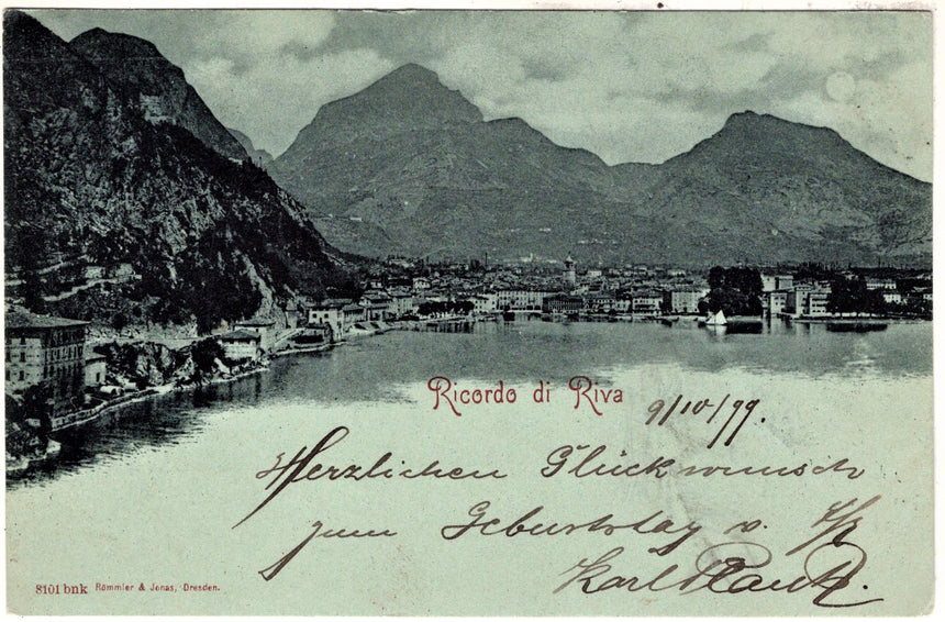 Cartolina antica Trento Riva Garda Ricordo di Riva