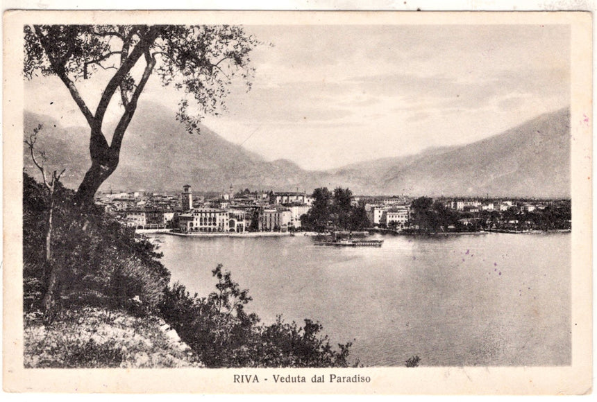 Cartolina antica Trento Riva Garda timbro Hotel Centrale