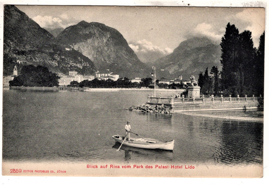 Cartolina antica Trento Riva Garda panorama