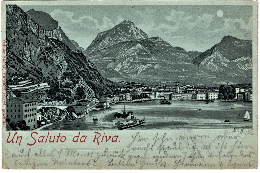 Cartolina antica Trento Riva Garda Un Saluto da Riva