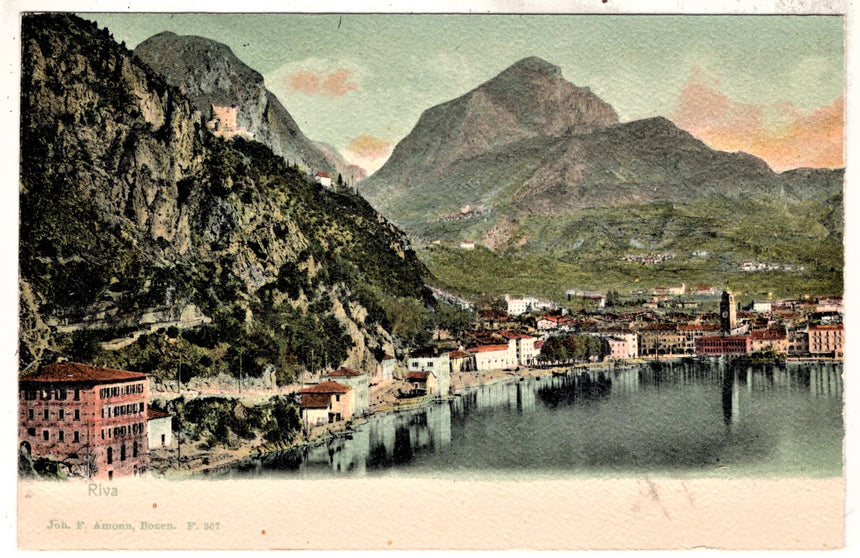 Cartolina antica Trento Riva Garda Panorama