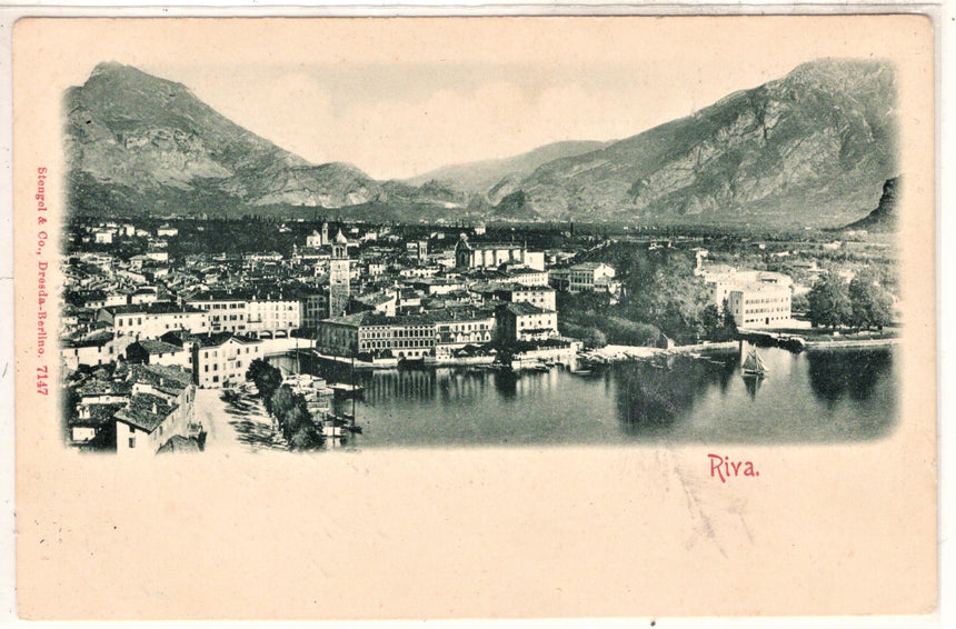 Cartolina antica Trento Riva Garda panorama