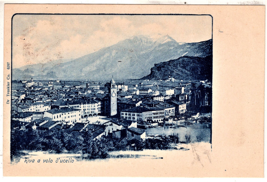 Cartolina antica Trento Riva Garda panorama