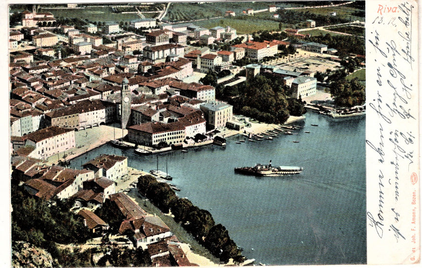 Cartolina antica Trento Riva Garda panorama