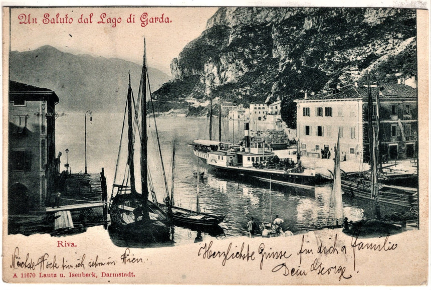 Cartolina antica Trento Riva Garda Un Saluto da Riva