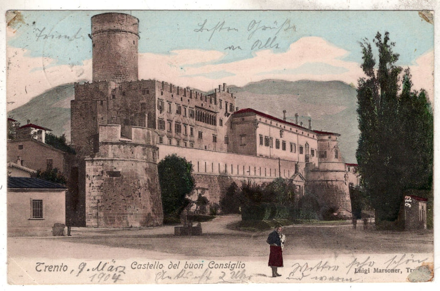 Cartolina antica Trento Castell del buon Consiglio