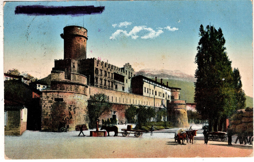 Cartolina antica Trento Castel ldel Buon Consiglio posta militare