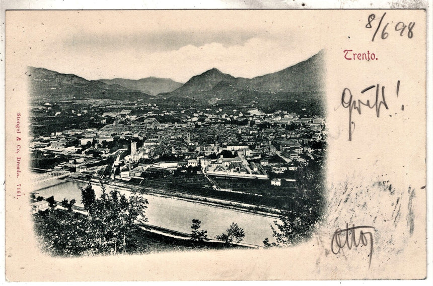 Cartolina antica Trento spedita per Merano