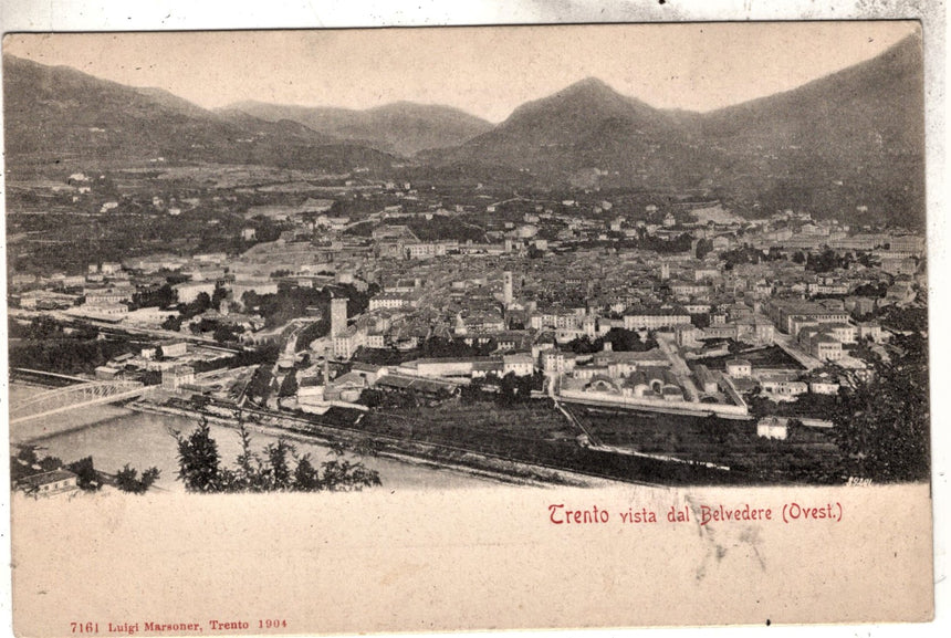 Cartolina antica Trento panorama