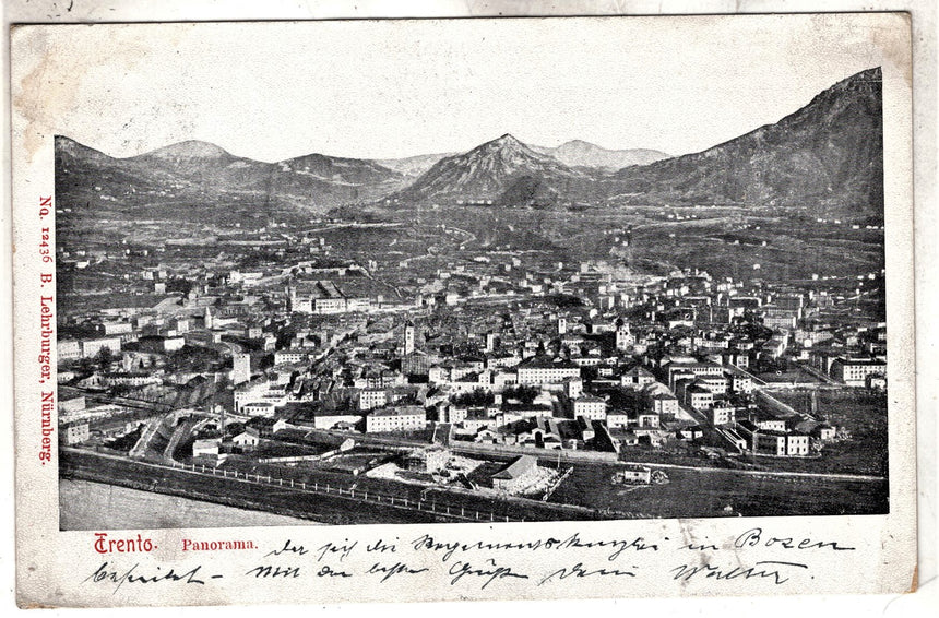 Cartolina antica Trento panorama