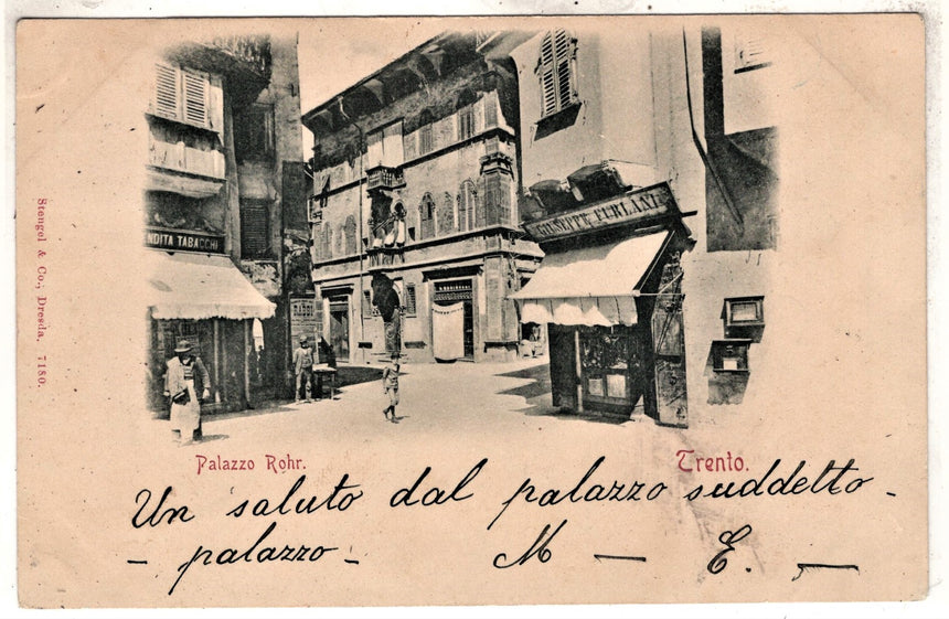 Cartolina antica Trento palazzo Rohr