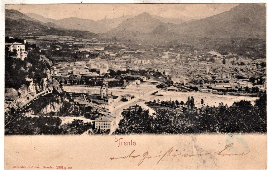 Cartolina antica Trento panorama X Innsbruck