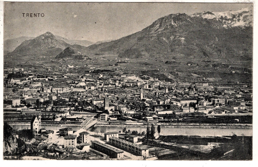 Cartolina antica Trento panorama