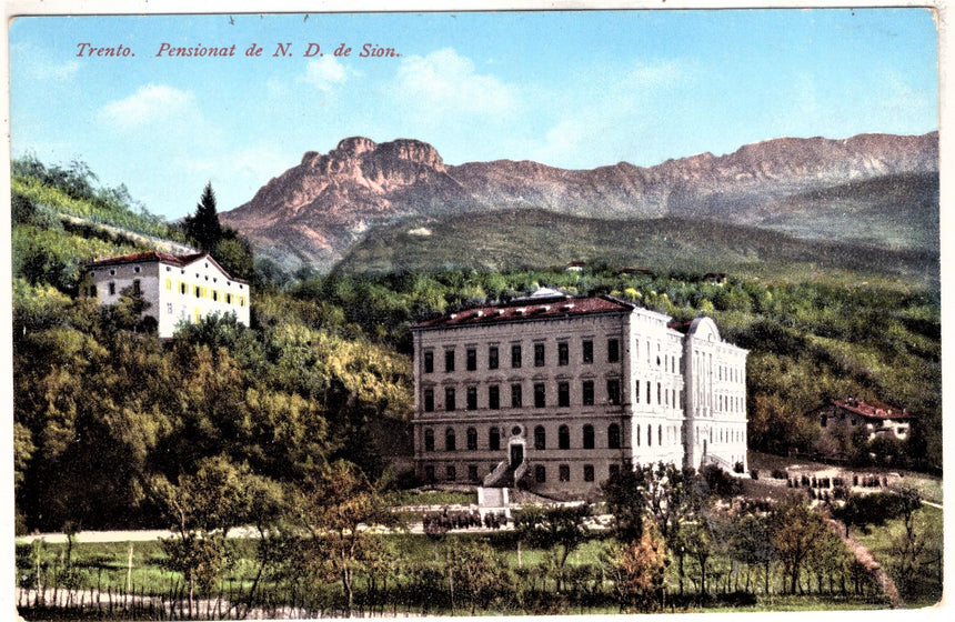 Cartolina antica Trento pensionat de N.D. de Sion