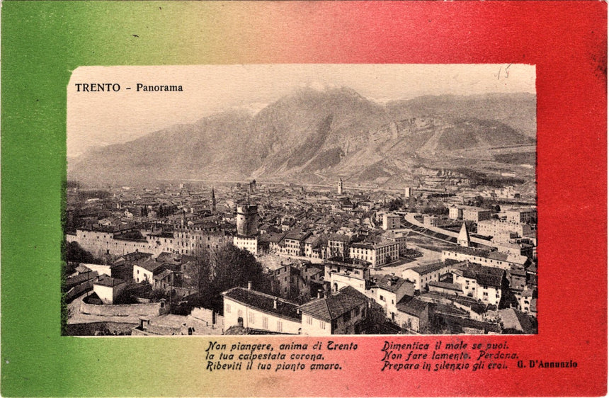 Cartolina antica Trento panorama scritta spedita in busta