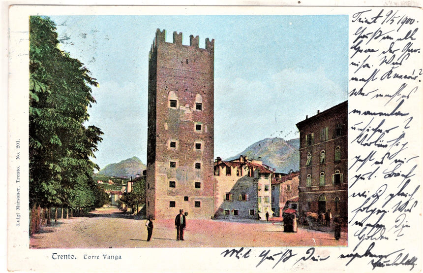 Cartolina antica Trento Torre Vanga