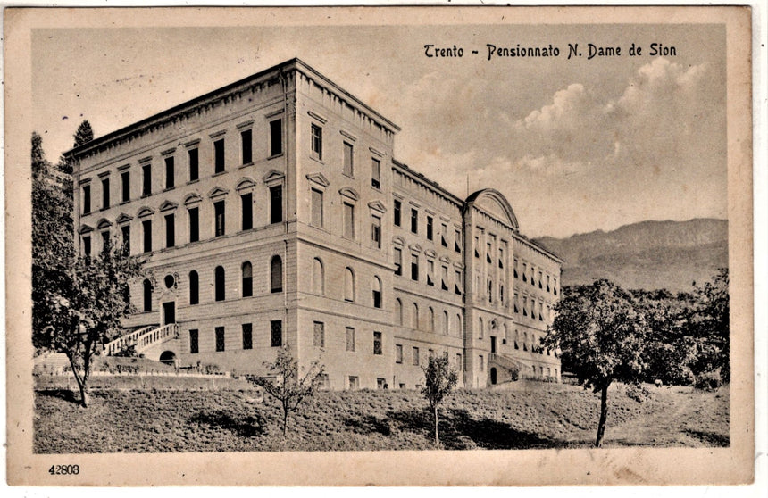 Cartolina antica Trento Pensionato N. Dame de Sion