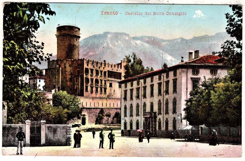 Cartolina antica Trento castello del buon Consiglio