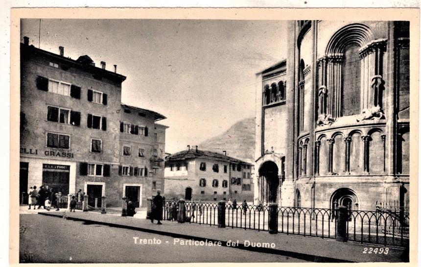 Cartolina antica Trento Duomo neg. elettrici Flli Grassi