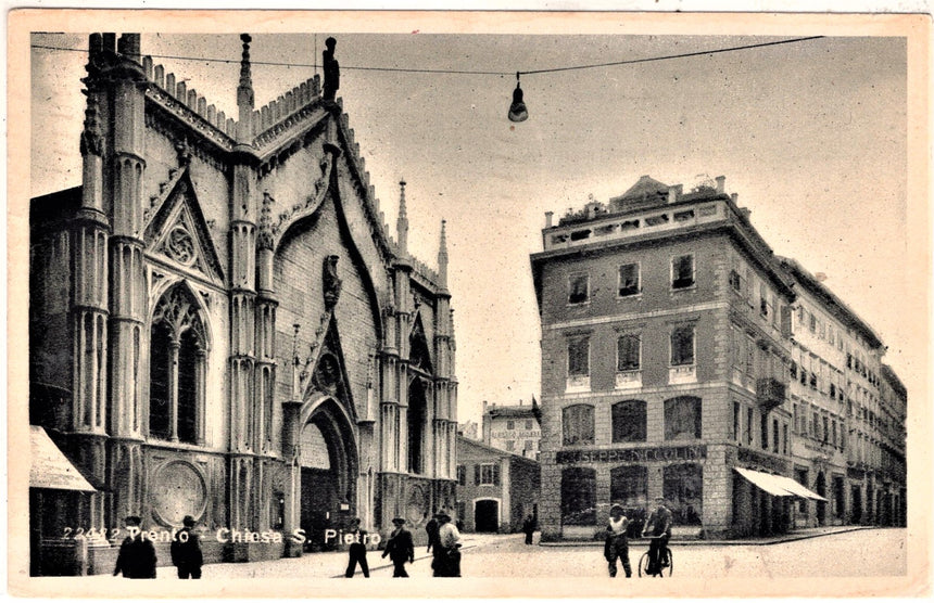 Cartolina antica Trento chiesa di S.Pietro