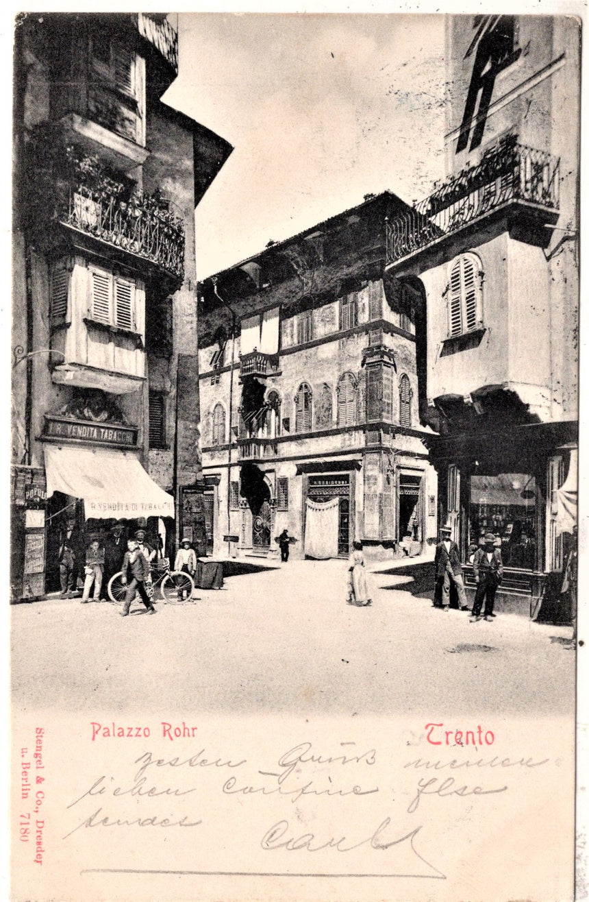 Cartolina antica Trento palazzo Rohr