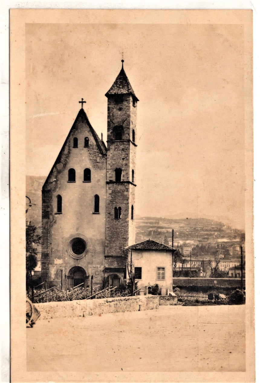 Cartolina antica Trento Piedicastello Chiesa di S. Apollinare