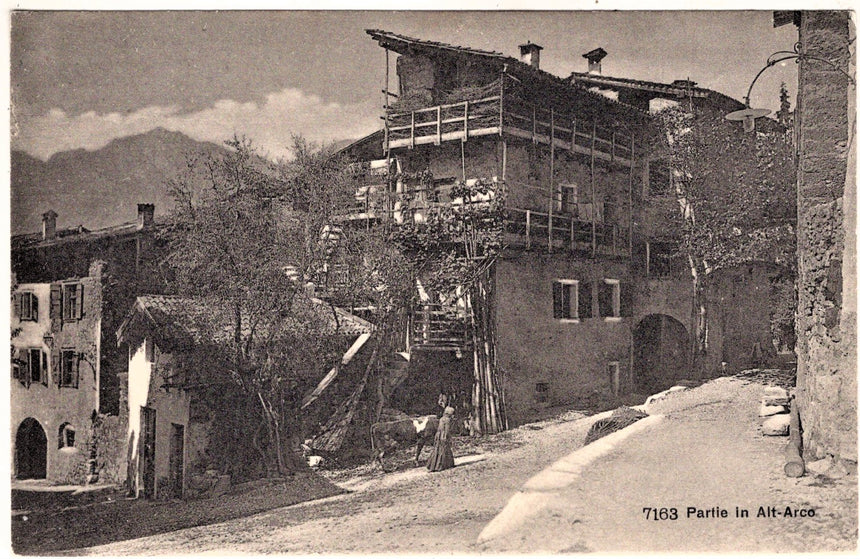 Cartolina antica Arco Trento Partie in alt Arco