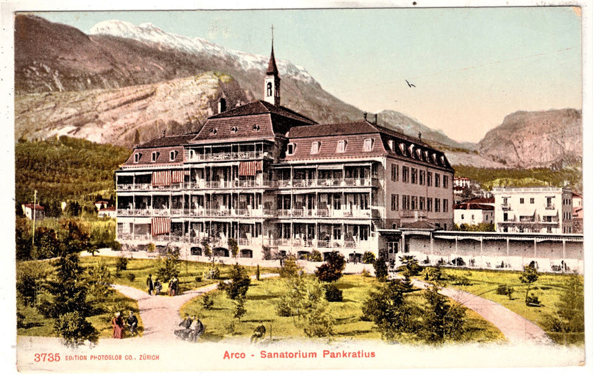 Cartolina antica Arco Trento Sanatorium Pankratius
