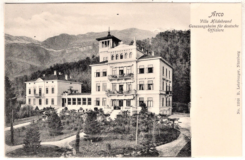 Cartolina antica Arco Trento villa Hildebrand
