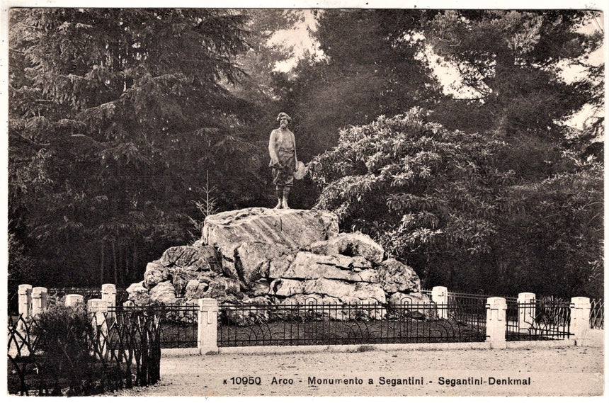 Cartolina antica Arco trento monumento a Segantini