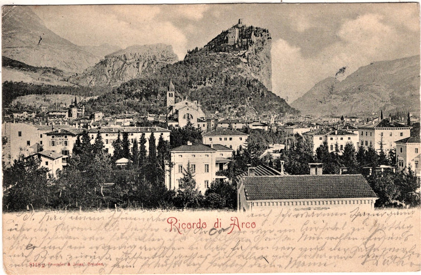 Cartolina antica Arco Trento Ricordo di Arco