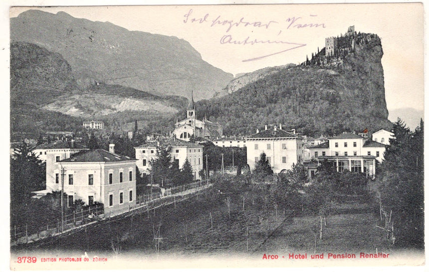 Cartolina antica Arco Trento Hotel Renalter